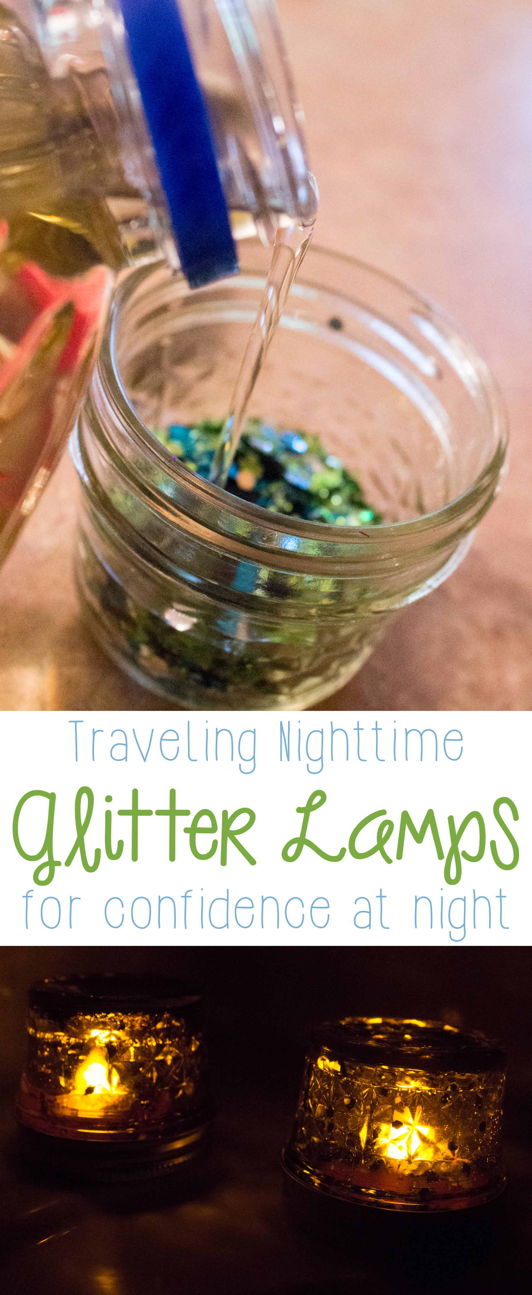 DIY Glitter Lamps for Nighttime Bathroom Trips for Kids