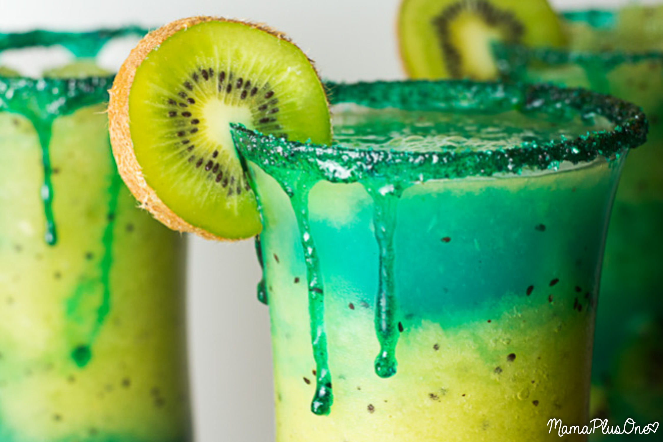 If you want all of the margarita fun and flavor and none of the alcohol, you'll love this totally virgin electric blue kiwi margarita! Hello, spring and summer! This has plenty of flavor-- lime and kiwi, blue and bright green, it's party-ready in no time. Virgin margarita recipe made quickly in your blender!