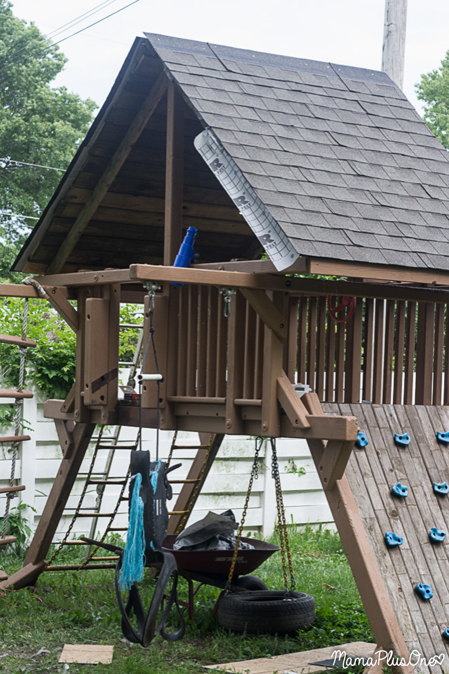 When you invest in a playset, you want it to last-- that's not an investment to take lightly. With the right care, you can make your backyard play set last decades, through your kids AND grandchildren! Here's how to help make your playset last with some TLC and GAF Shingles. #RoofedItMyself [ad]