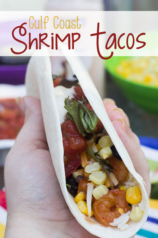 Be ready for summer with these easy Gulf Coast style Shrimp Tacos! They're so easy to make and absolutely delicious. Feel the Gulf Island flavor-- shrimp, taco shells, and plenty of flavor. #OurCaringHands [ad]