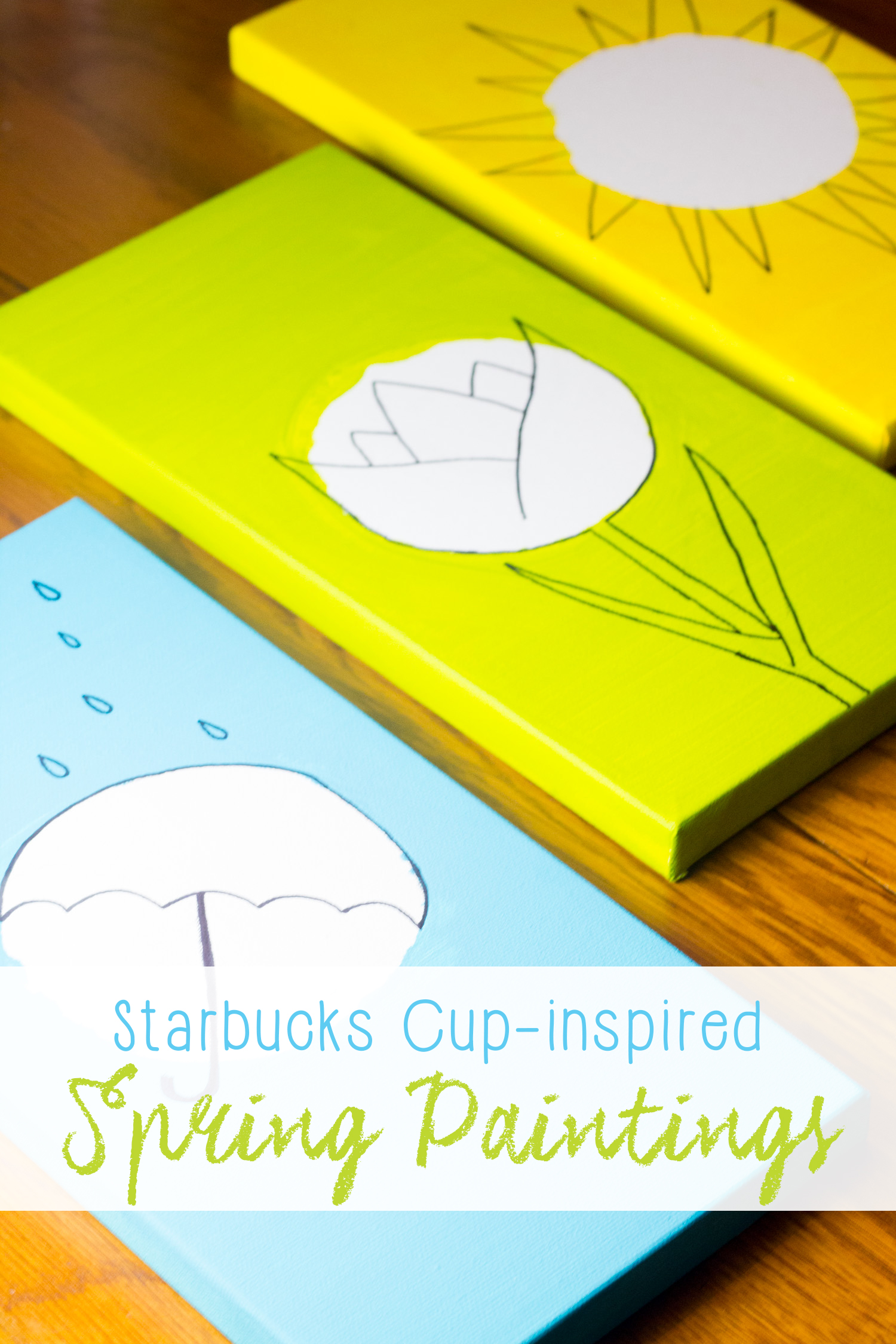 If you're obsessed with those super pretty spring Starbucks cups, you're going to love these beautiful spring paintings inspired by the designs! Plus, they're so easy to make that you can whip them up while watching your favorite TV show. | DIY Painting Idea |