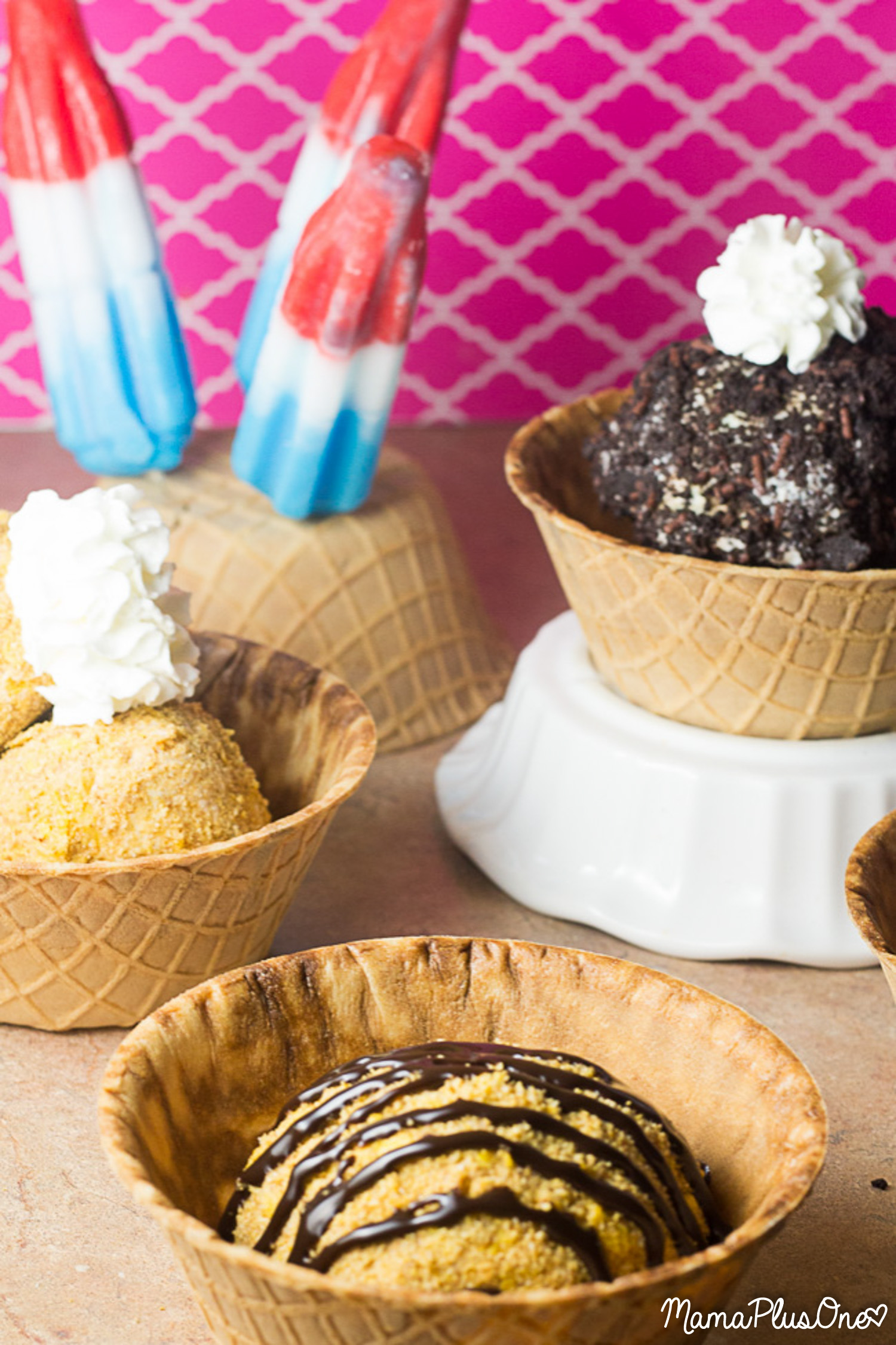 Fried Ice Cream can get messy... so here's all the fried ice cream flavor without the hassle of frying it! This unfried ice cream is easy to make, perfect for summer, and can be made with all of your favorite Blue Bunny ice cream flavors! #SoHoppinGood #BlueBunny #BombPop [ad]