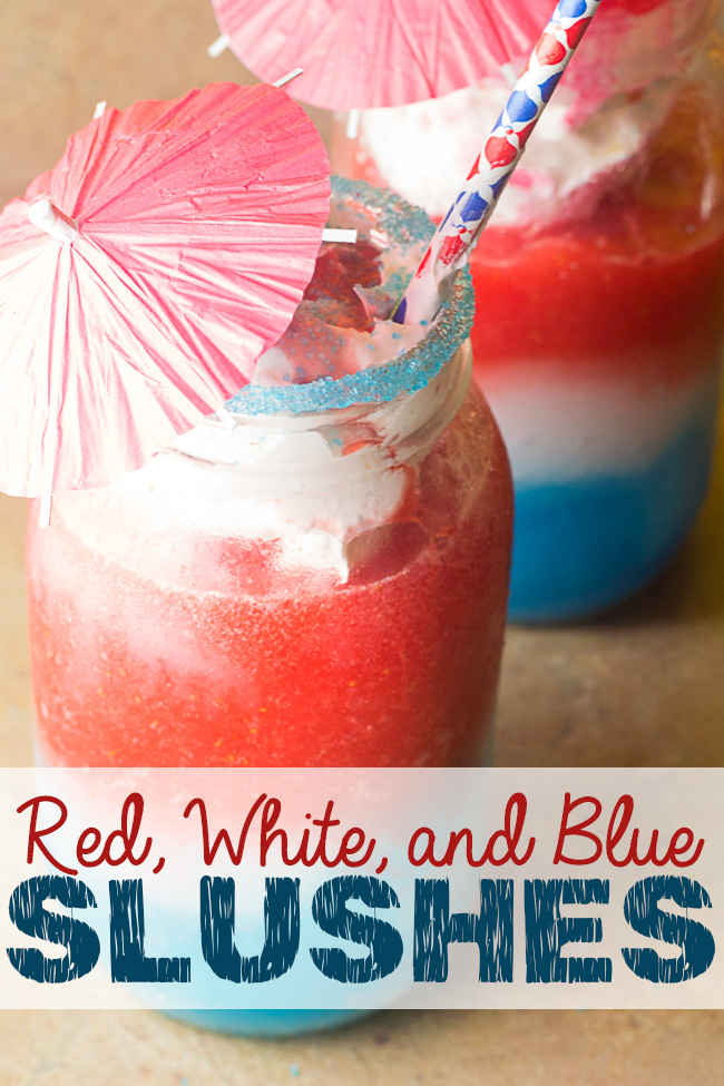 Celebrate the 4th of July with these red, white, and blue slushes that are easy to make and super refreshing! They're the perfect Independence Day mocktail that the whole family will love! Get star-spangled and layer them, or enjoy the individual components. You can't go wrong with this patriotic drink!