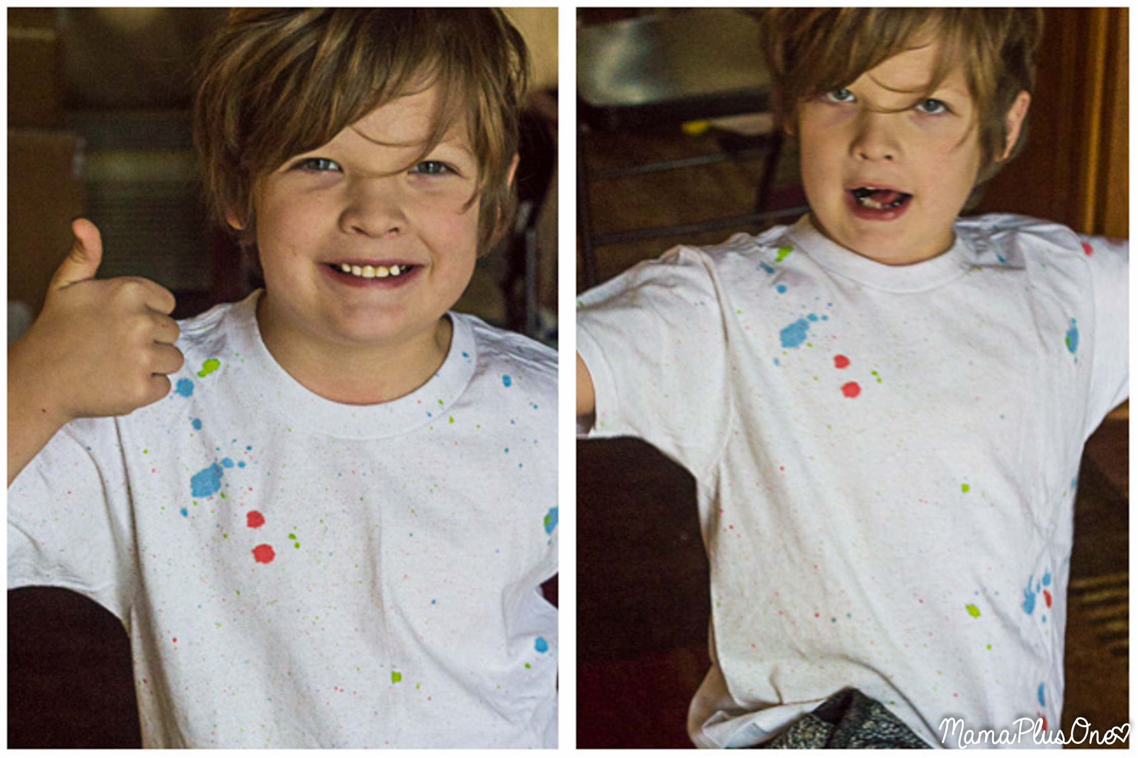 When kids grow way too fast, it's impossible to keep up with buying tee shirts to reflect the latest trends. Get this easy, on-trend speckled look with this DIY tee shirt, then keep it clean with the affordable Member's Mark Laundry Detergent. #MembersMarkDetergent [ad]