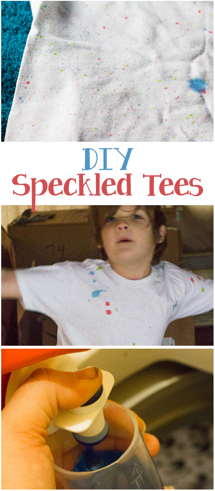 When kids grow way too fast, it's impossible to keep up with buying tee shirts to reflect the latest trends. Get this easy, on-trend speckled look with this DIY tee shirt, then keep it clean with the affordable Member's Mark Laundry Detergent. #MembersMarkDetergent [ad]