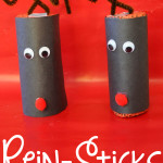 Rudolph, the Red-Nosed Rein-Sticks… or Easy Reindeer Rain Stick Craft for Kids!