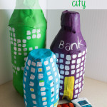 DIY Recycled Bottle City Craft